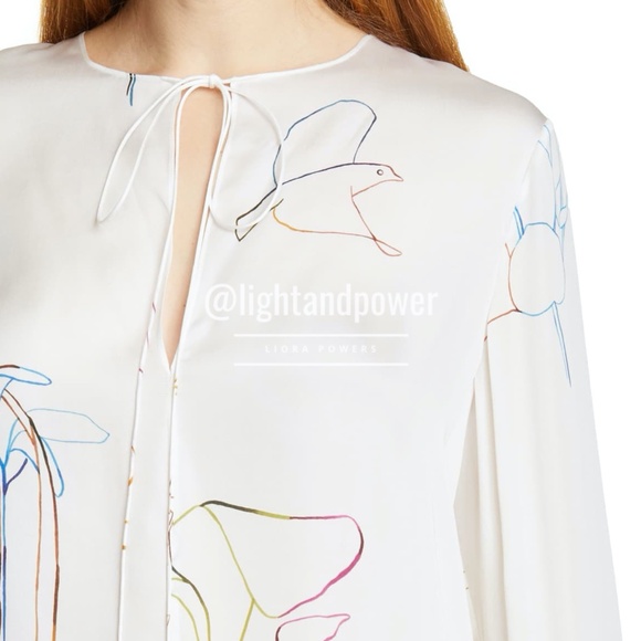 Theory Tops - NWT Theory Nature Print Silk Charmeuse Tunic Small